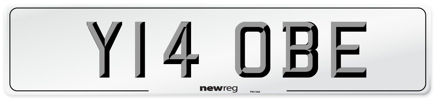 Y14 OBE Number Plate from New Reg